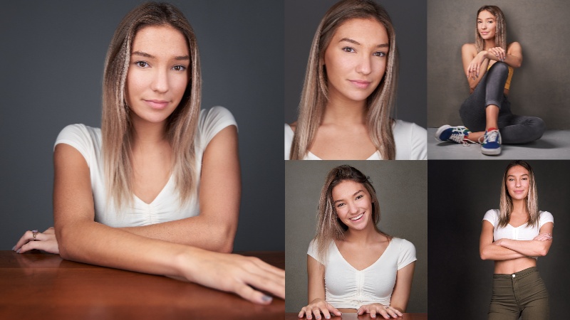 Model comp card collage