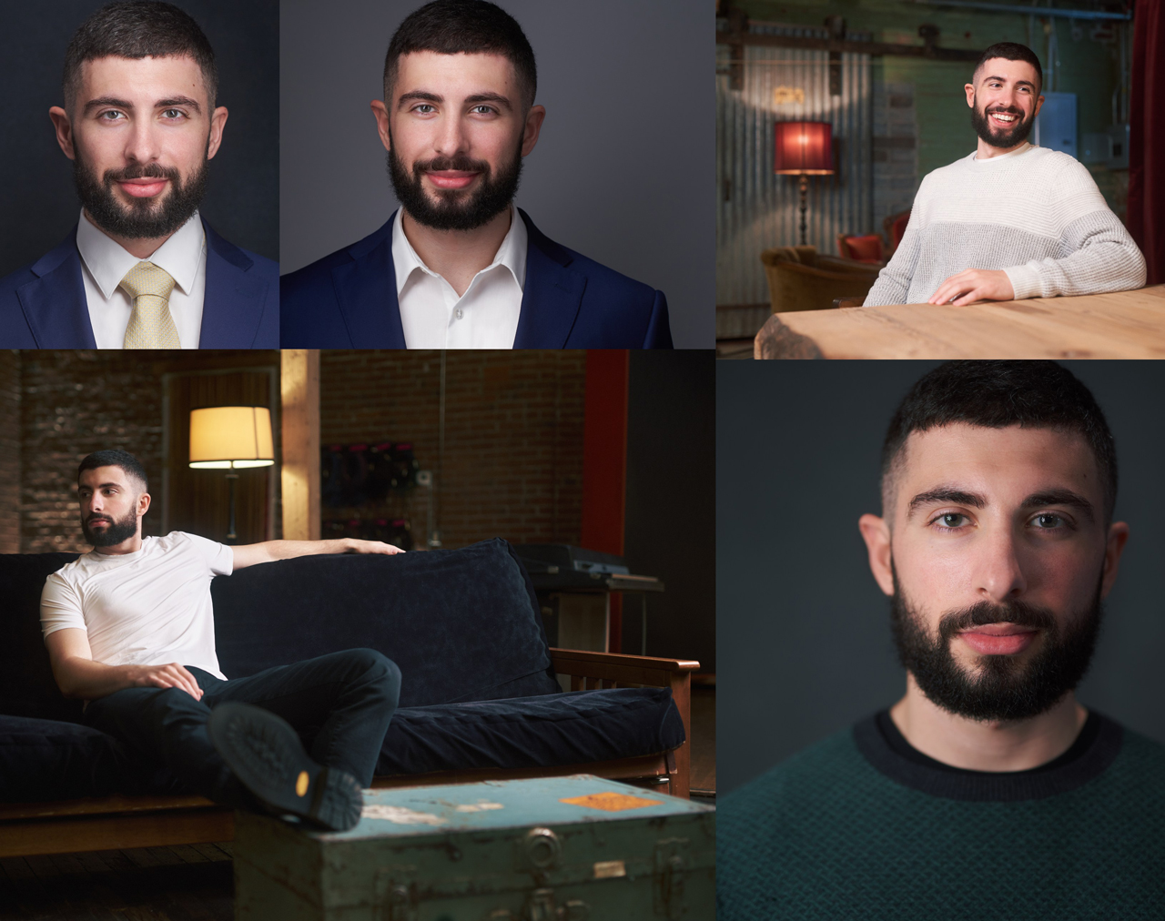 Headshot photographer comp card