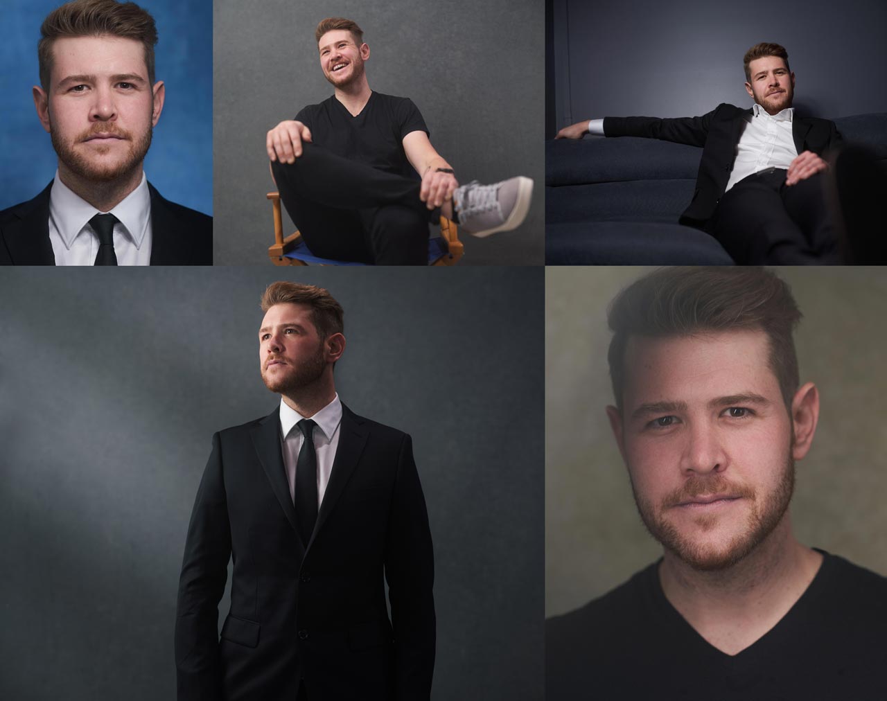 Professional headshot comp card